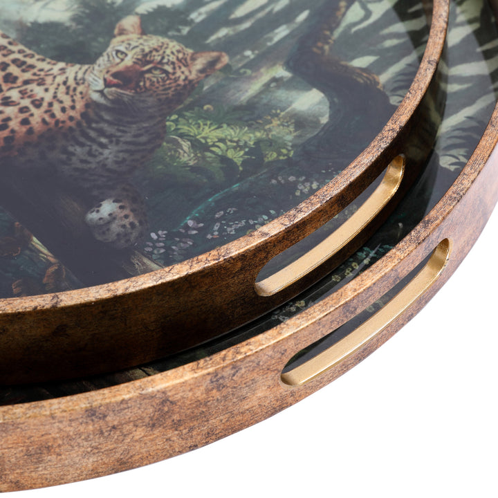 Lounging Leopard Set Of Two Trays