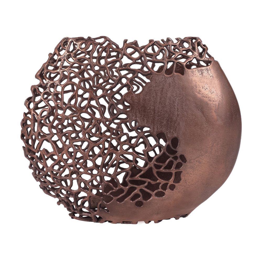Apo Coral Raw Bronze Ellipse Vase