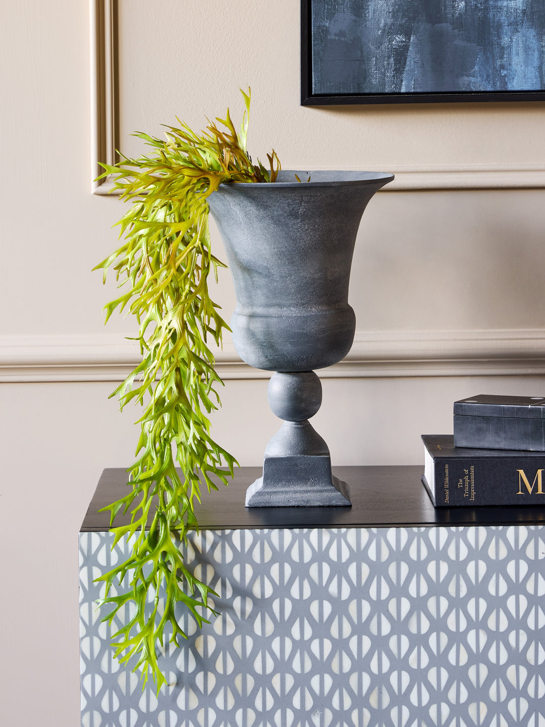 Van Dyk Tall Grey Stonewash Urn Medium