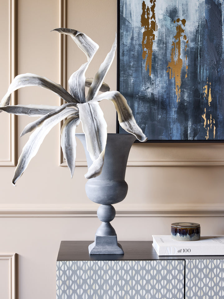 Van Dyk Tall Grey Stonewash Urn Large
