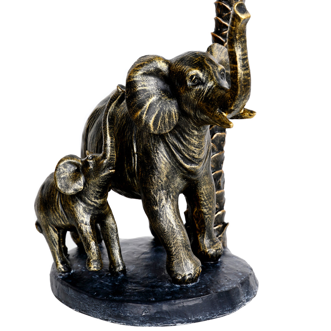 Palm Candle Stick with Elephants