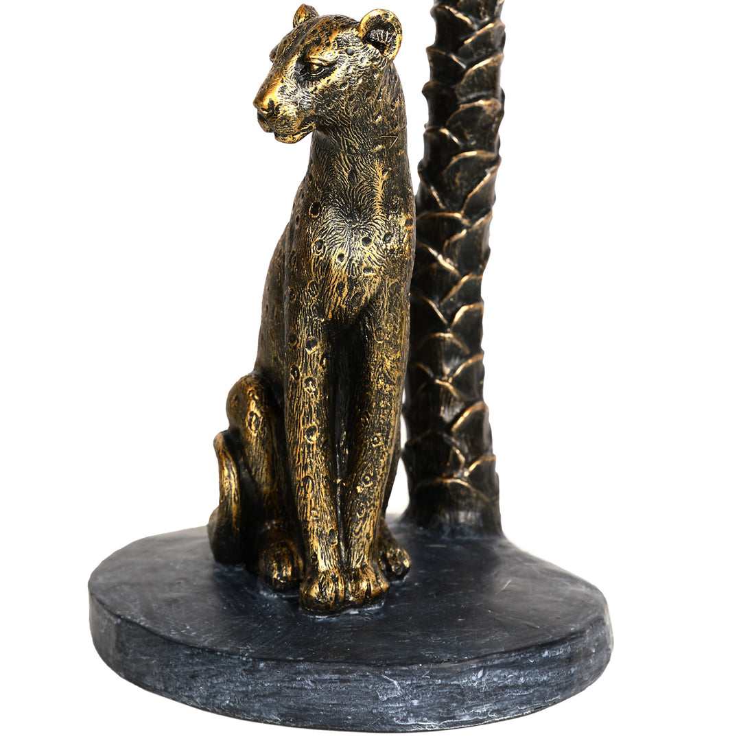 Palm Candle Stick with Leopard