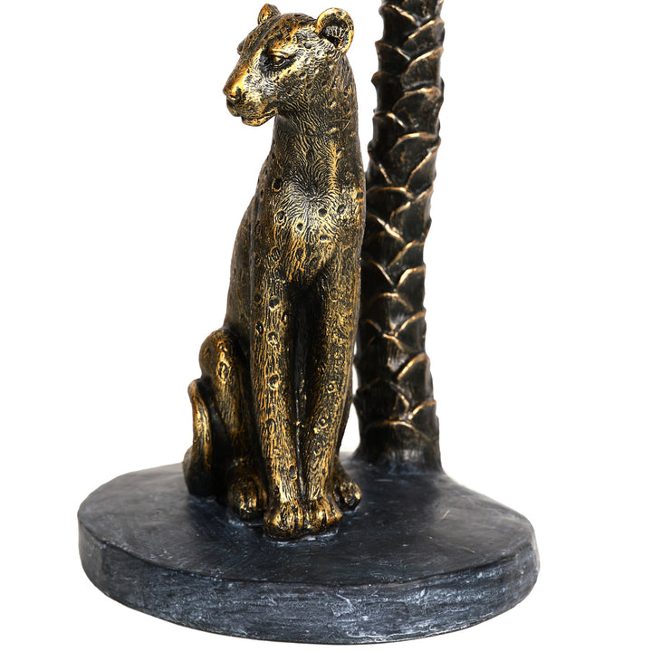 Palm Candle Stick with Leopard