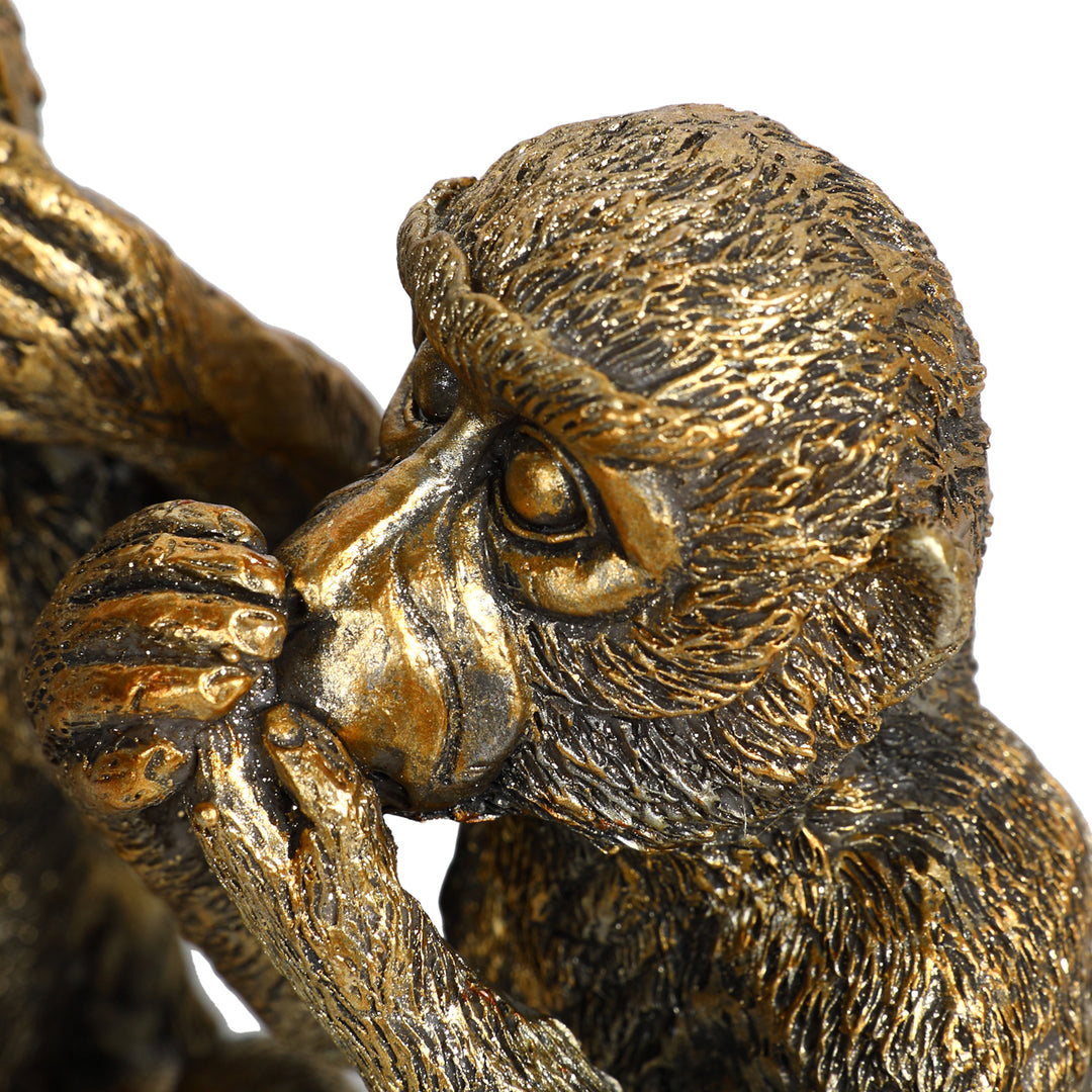 Three Wise Monkeys Antique Gold