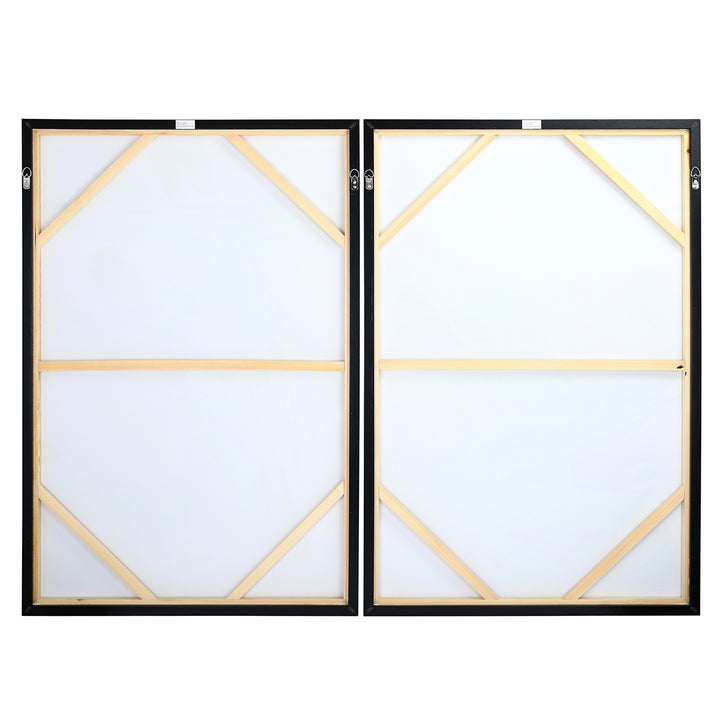Impasto Brushstrokes Taupe Set of 2 Framed Canvas Wall Art 160x120cm
