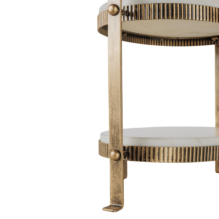 Belvedere Aged Gold Oval Two Tiered Stand