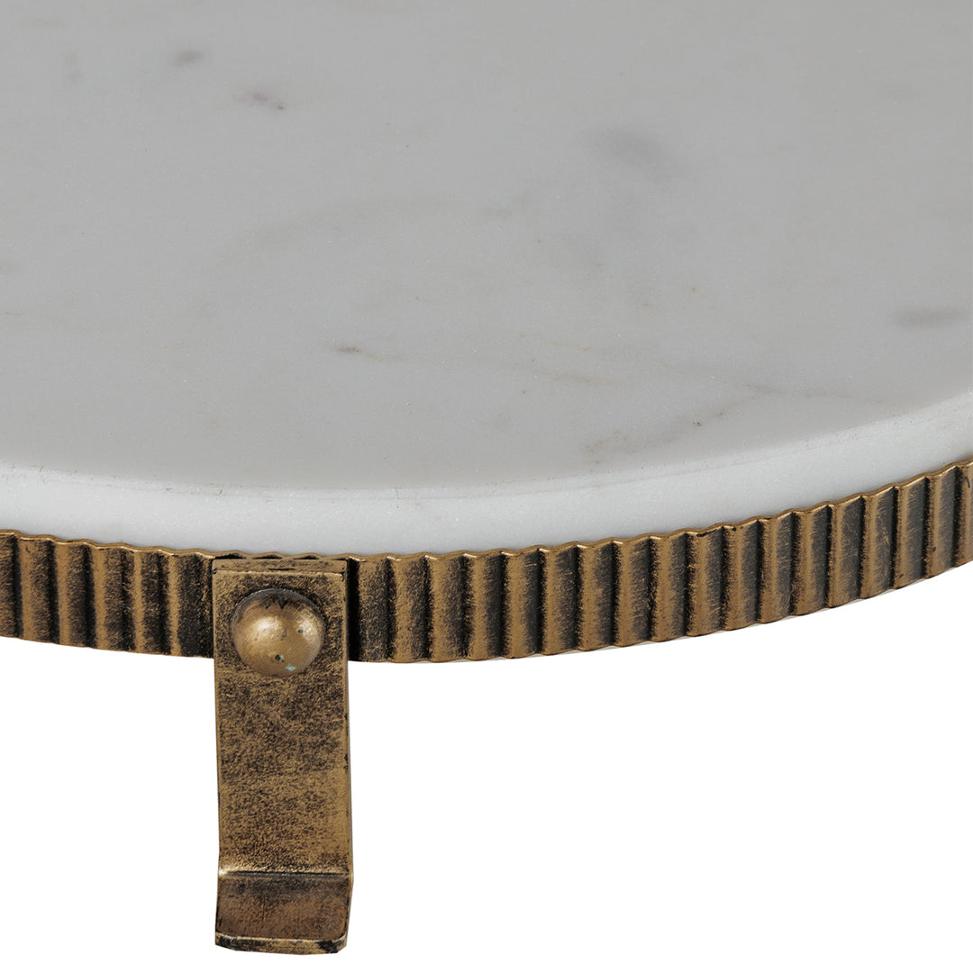 Belvedere Aged Gold Oval One Tiered Stand