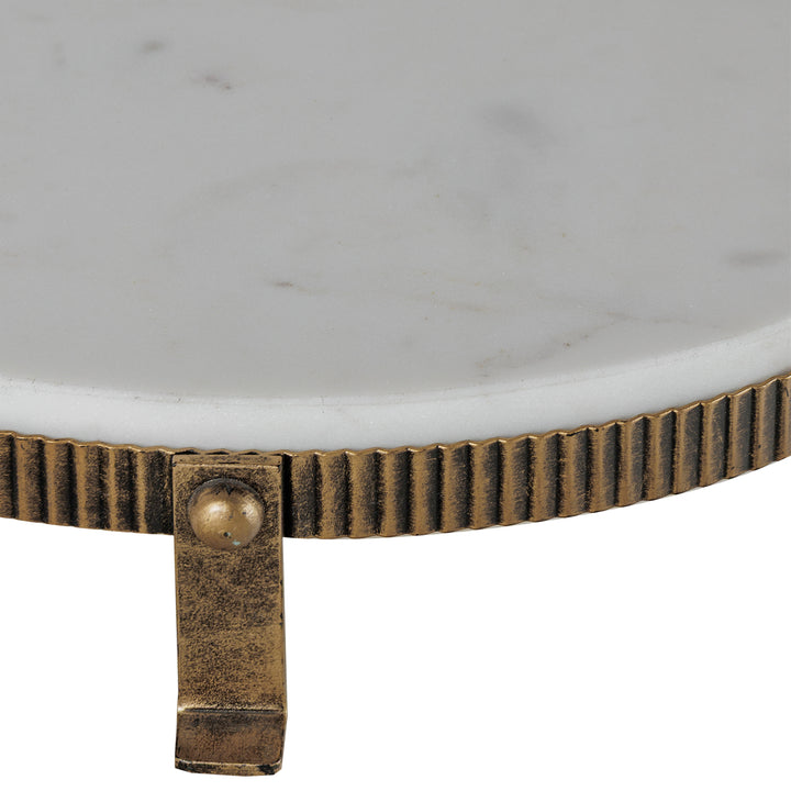Belvedere Aged Gold Oval One Tiered Stand