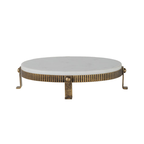 Belvedere Aged Gold Oval One Tiered Stand