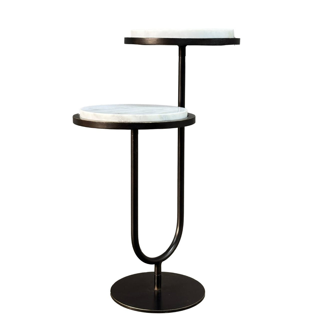 Marco Accent Table White Banswara Marble