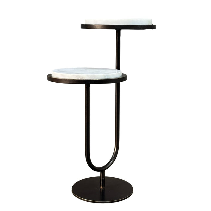 Marco Accent Table White Banswara Marble