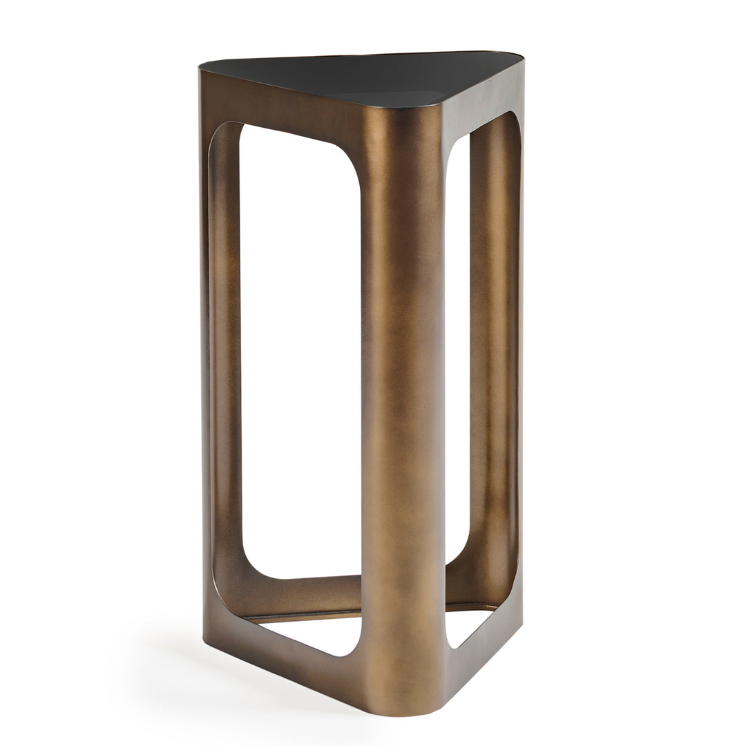 Thorpe Triangular Accent Table Black Tinted Glass