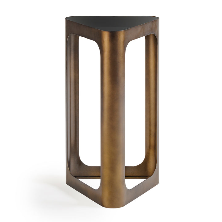 Thorpe Triangular Accent Table Black Tinted Glass