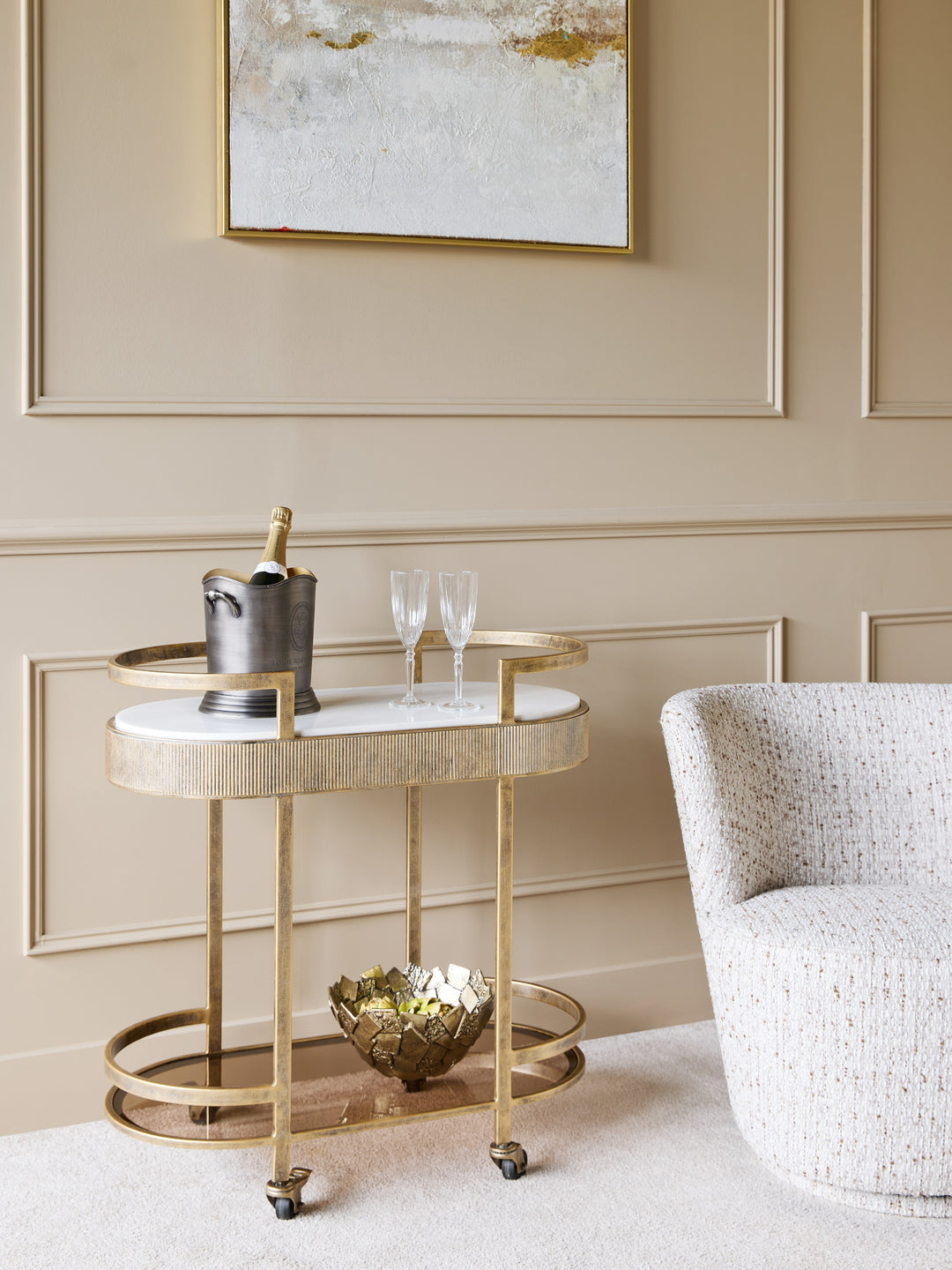 Belvedere Aged Gold Drinks Trolley
