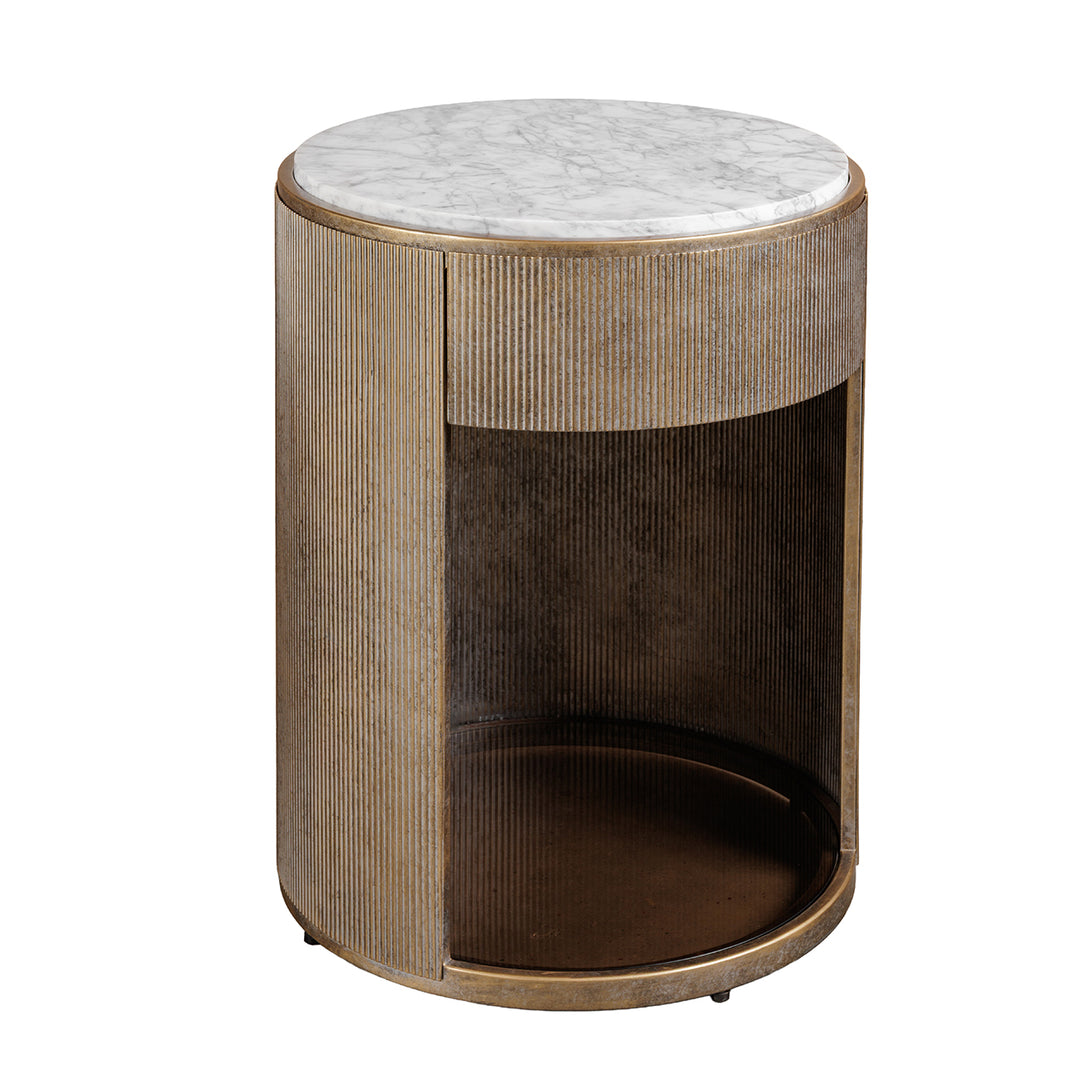 Belvedere Aged Gold Bed Side Table