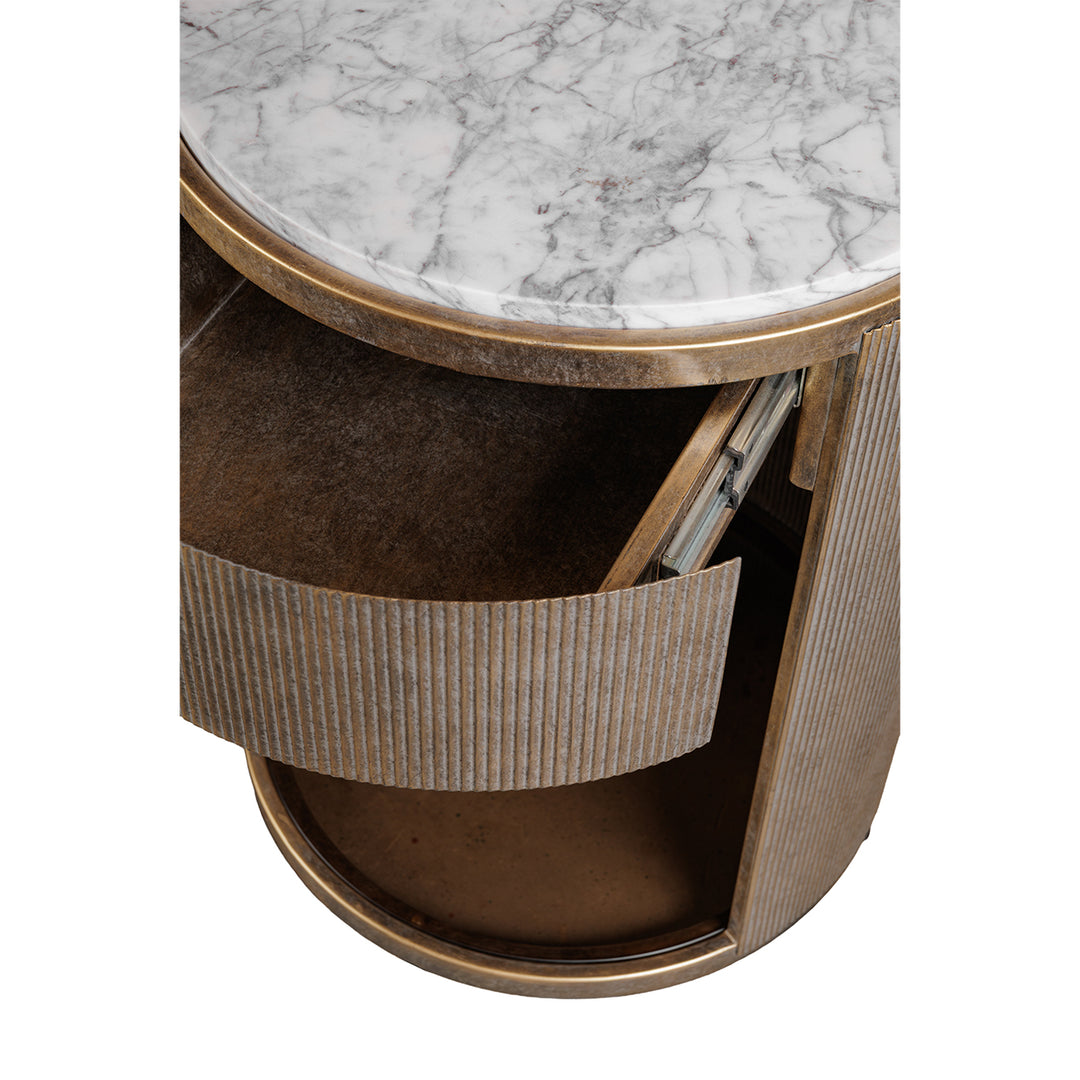 Belvedere Aged Gold Bed Side Table