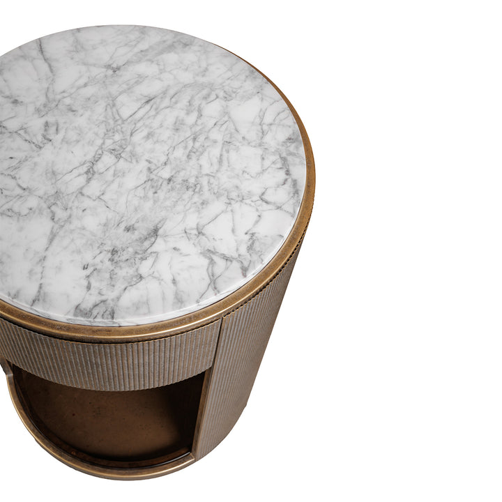 Belvedere Aged Gold Bed Side Table
