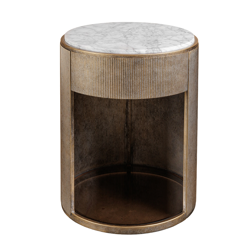Belvedere Aged Gold Bed Side Table