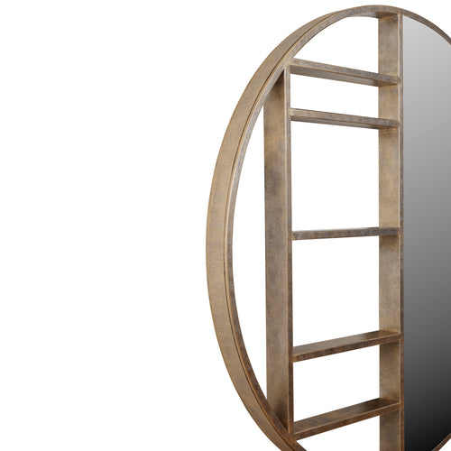 Belvedere Aged Gold Shelving Mirror Large