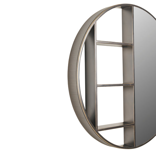 Belvedere Black Shelving Mirror Small