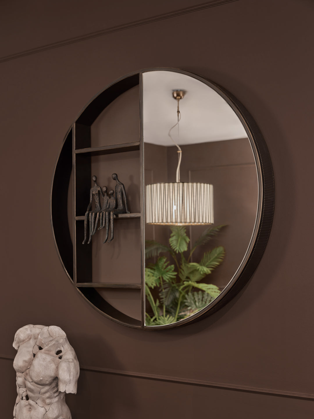 Belvedere Black Shelving Mirror Small