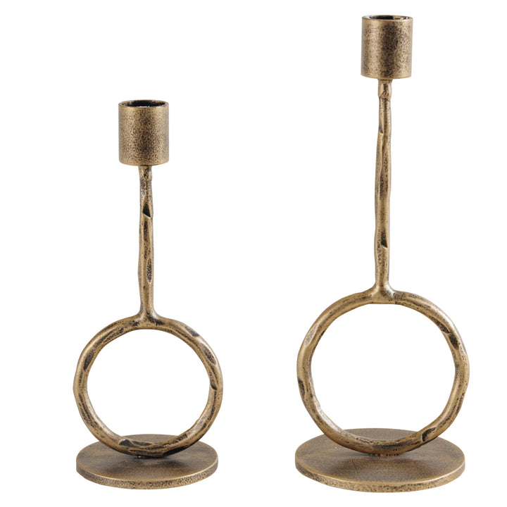 Ronde Antique Gold  Candle Holder Large