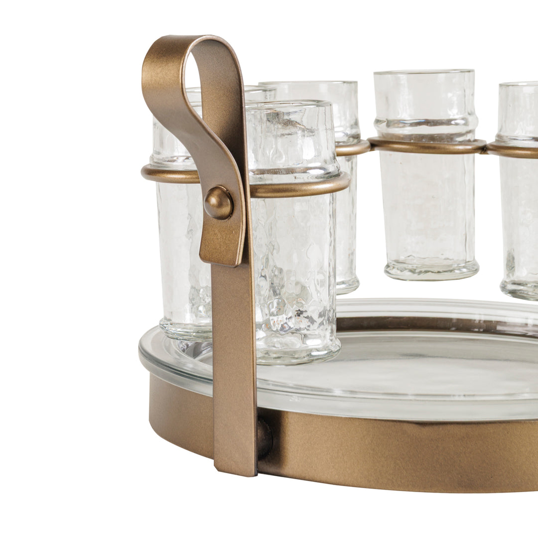 Merida Tequilla Set of 6 Shooter with Serving Tray