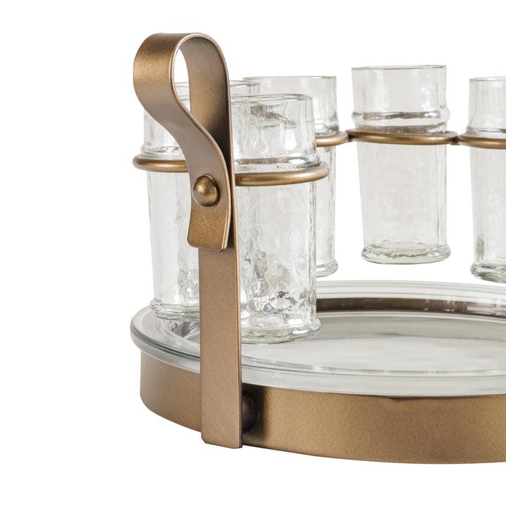 Merida Tequilla Set of 6 Shooter with Serving Tray