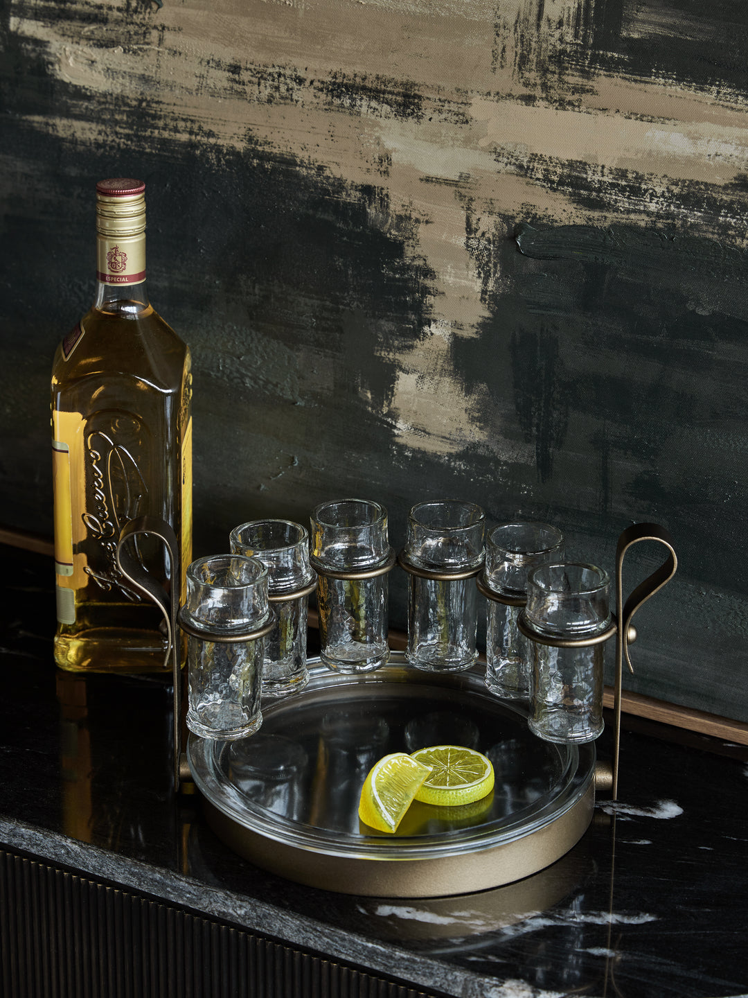 Merida Tequilla Set of 6 Shooter with Serving Tray