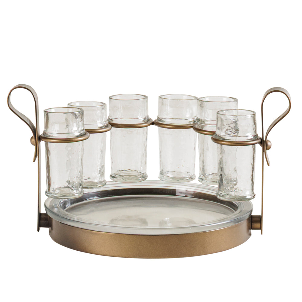 Merida Tequila Set of 6 Shooter with Serving Tray