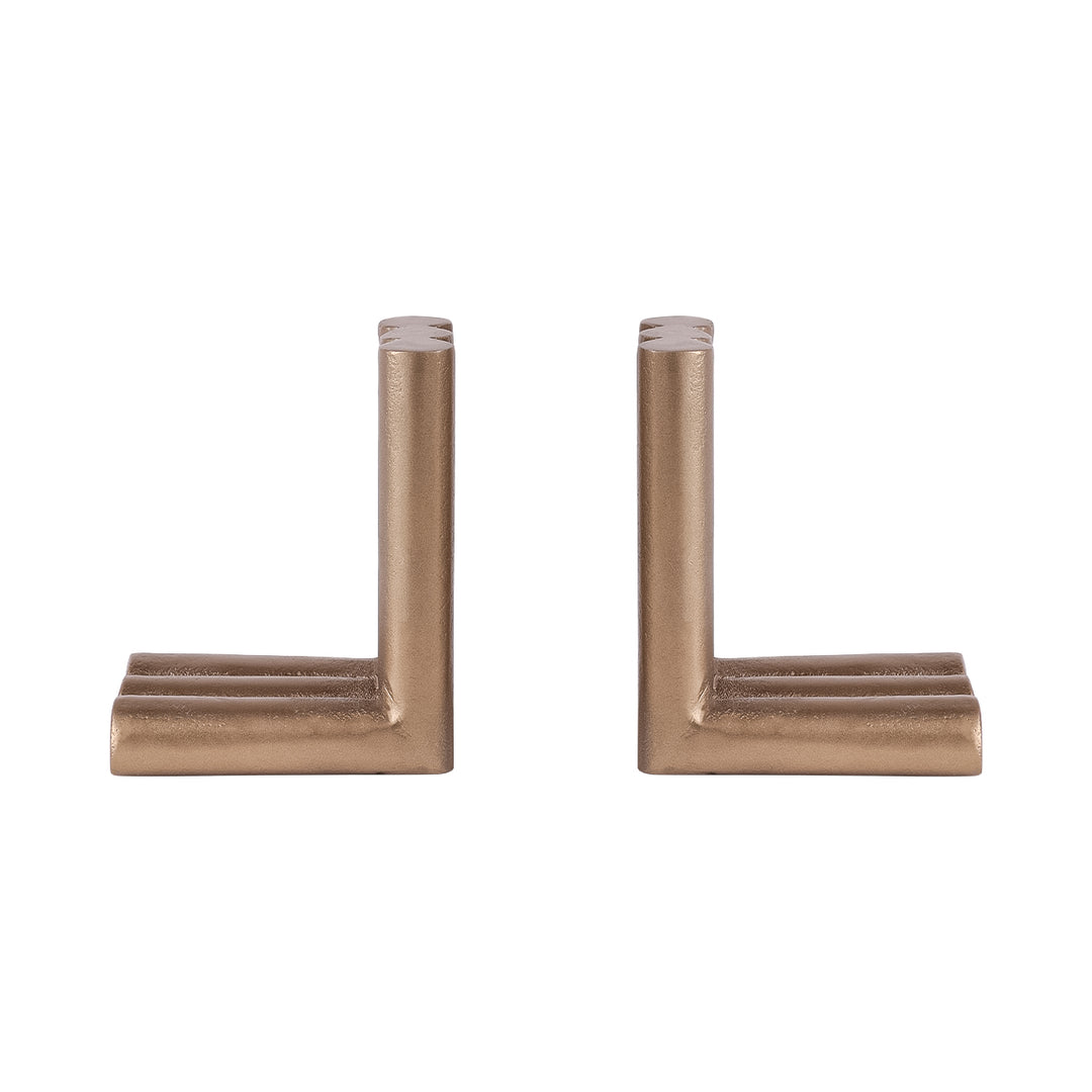 Ellie Brass Finish Aluminium  Set of 2 Bookends
