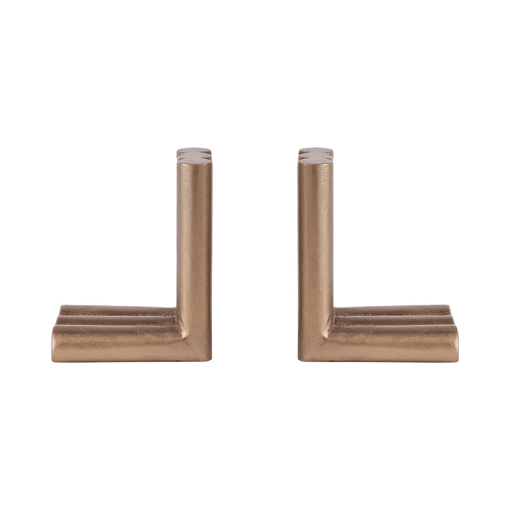 Ellie Brass Finish Aluminium  Set of 2 Bookends