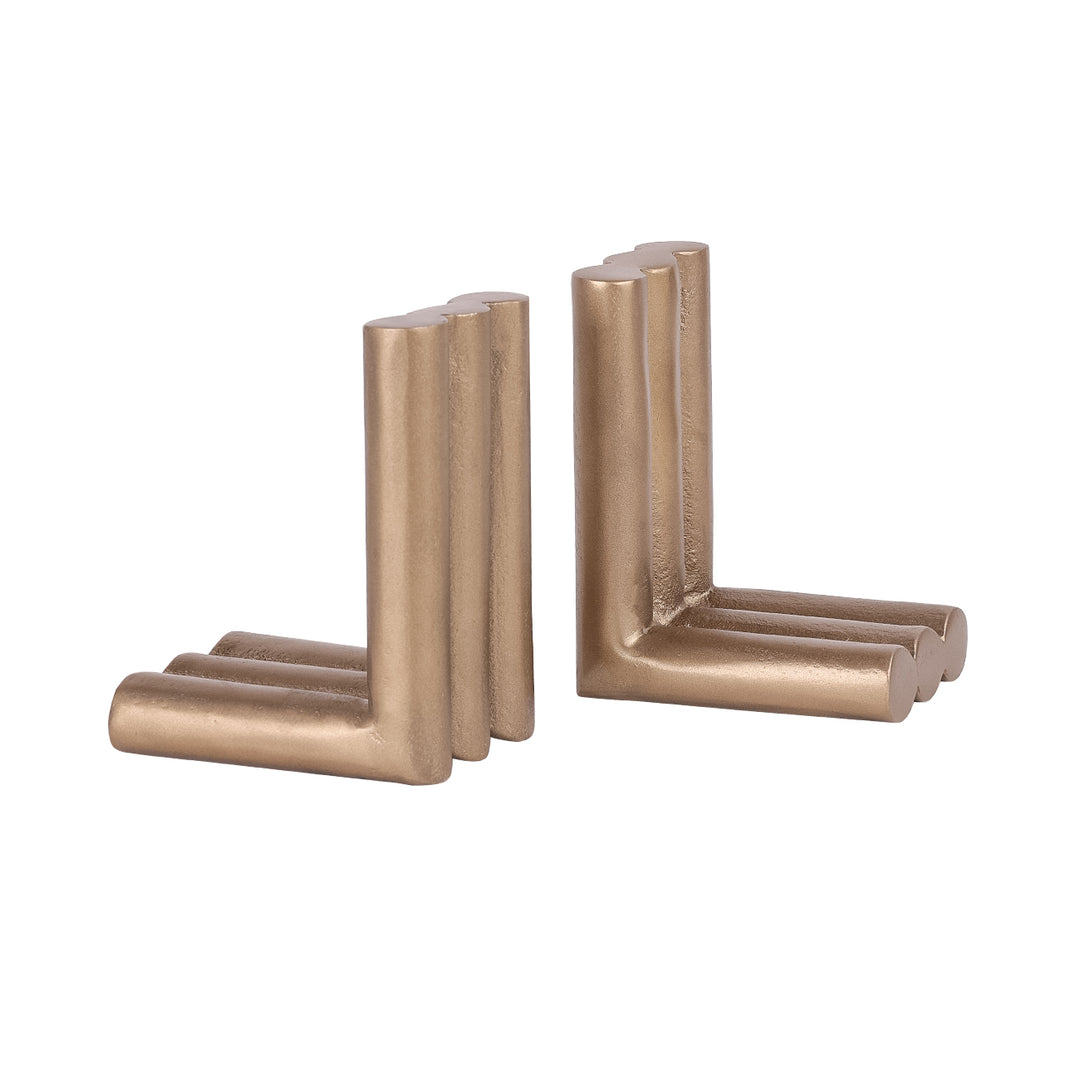 Ellie Brass Finish Aluminium  Set of 2 Bookends