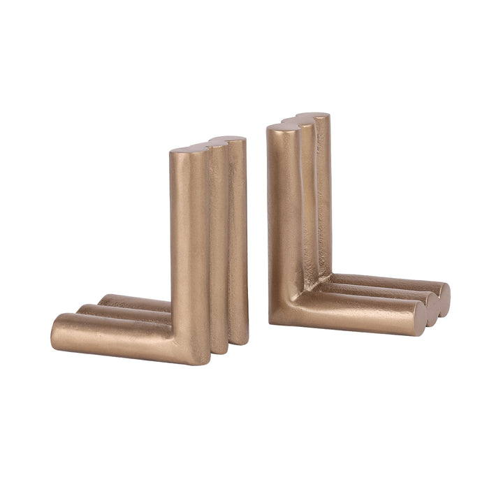 Ellie Brass Finish Aluminium  Set of 2 Bookends