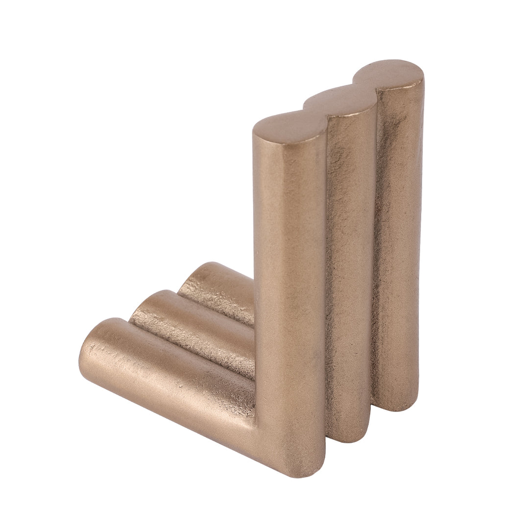 Ellie Brass Finish Aluminium  Set of 2 Bookends