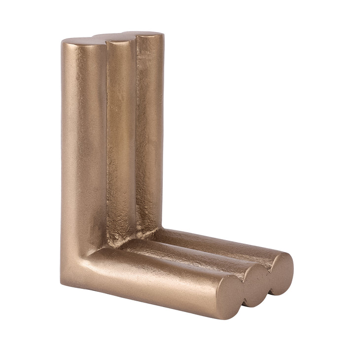 Ellie Brass Finish Aluminium  Set of 2 Bookends