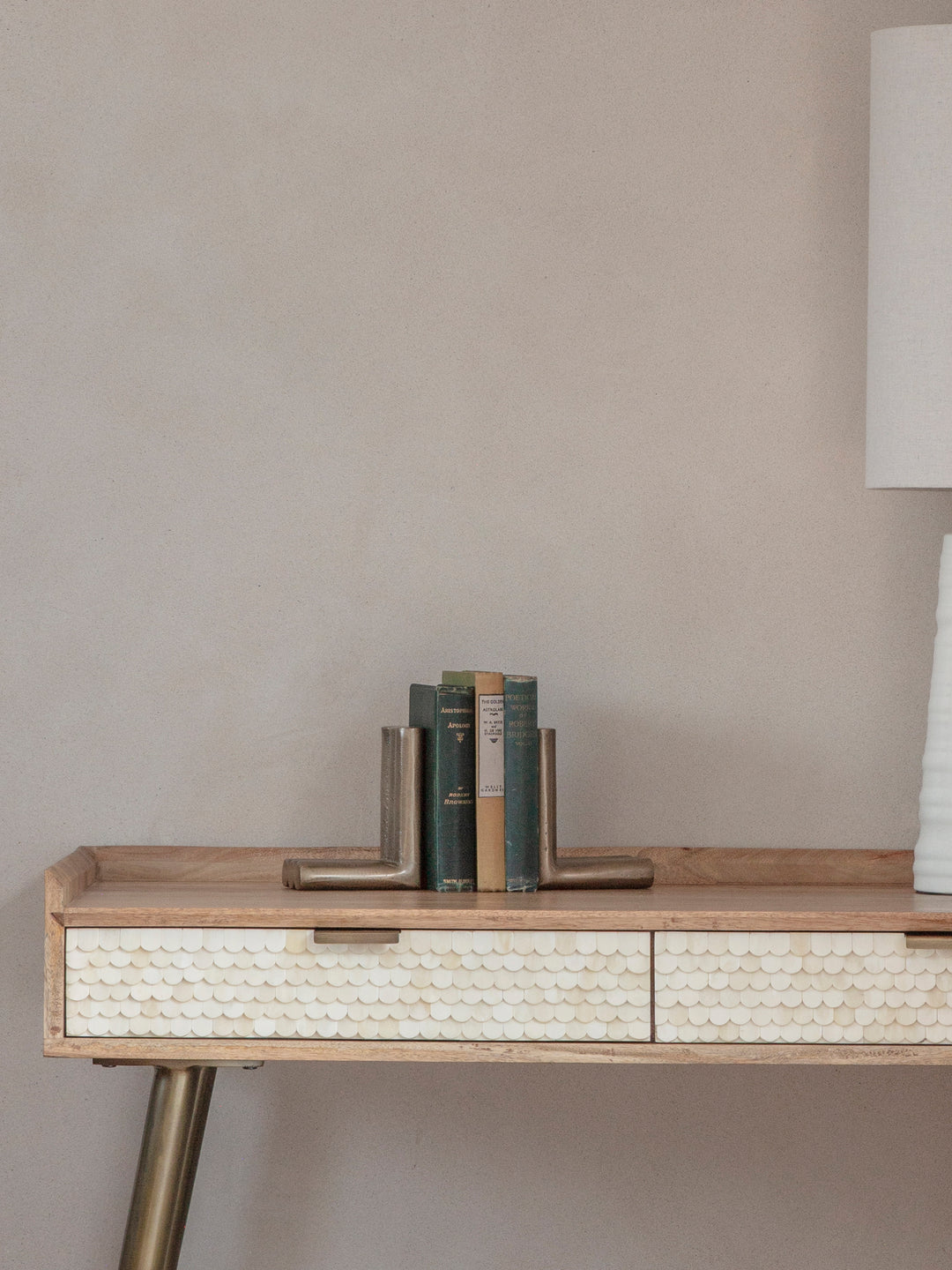 Ellie Brass Finish Aluminium  Set of 2 Bookends