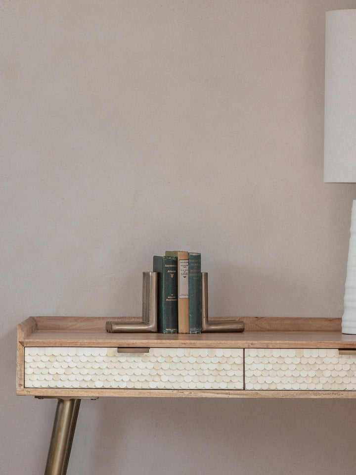 Ellie Brass Finish Aluminium  Set of 2 Bookends