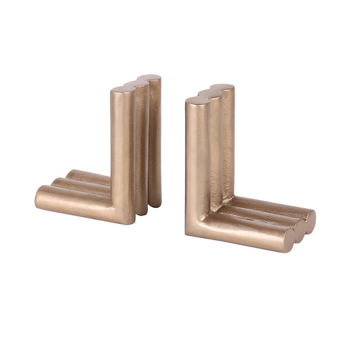 Ellie Brass Finish Aluminium  Set of 2 Bookends