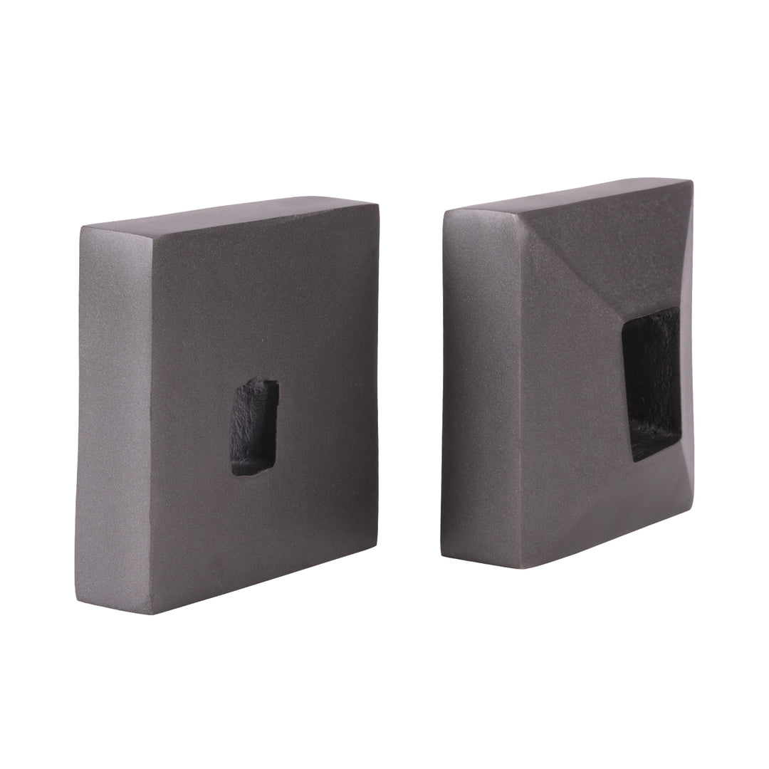 Geo Antique Lead Aluminium Set of 2 Bookends