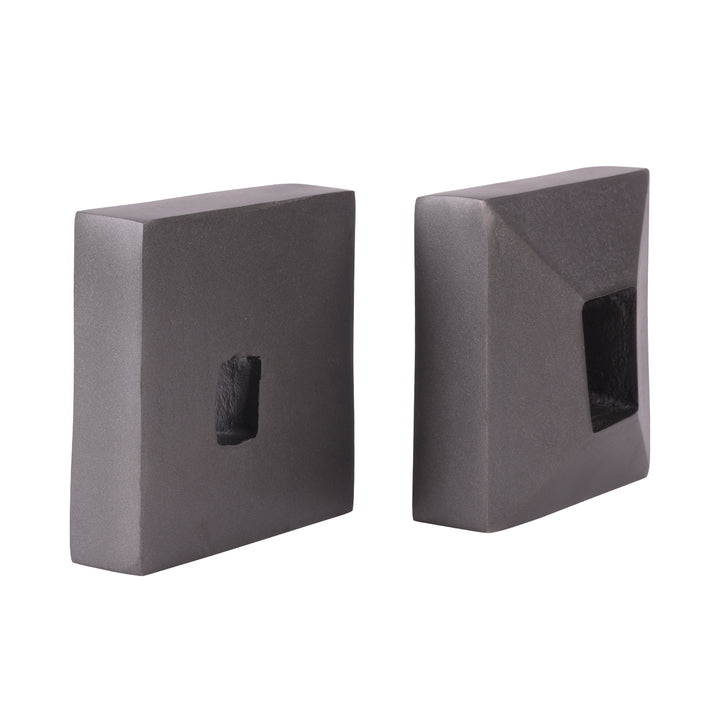 Geo Antique Lead Aluminium Set of 2 Bookends