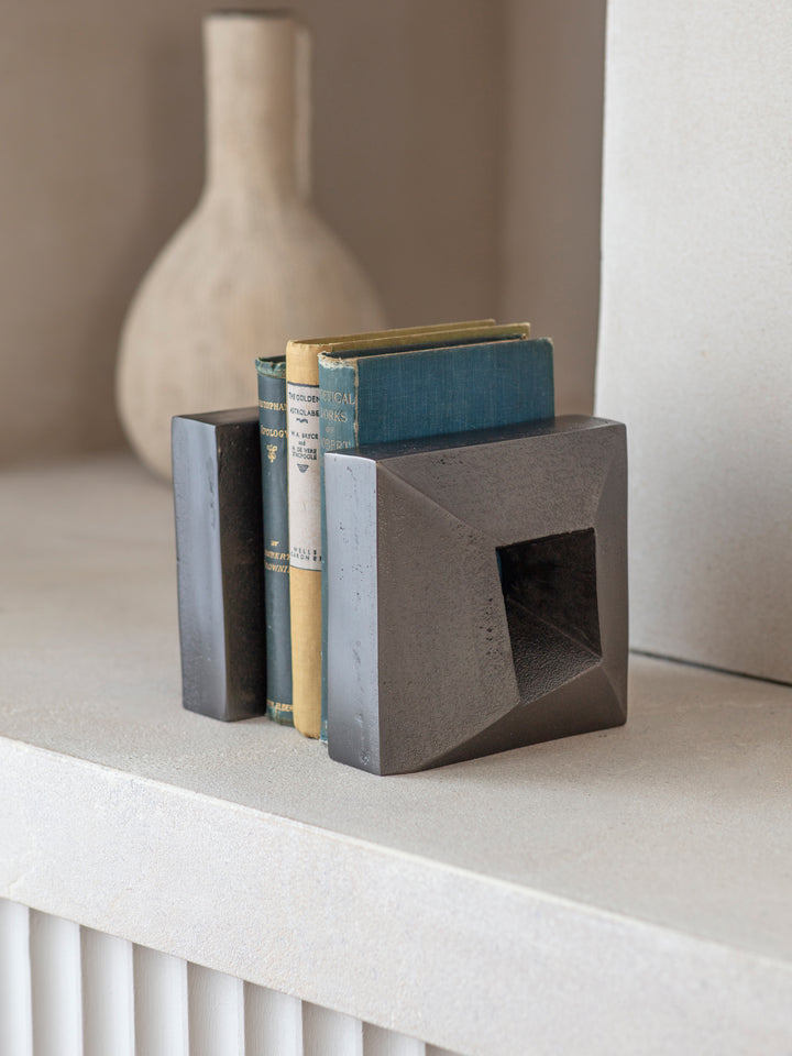 Geo Antique Lead Aluminium Set of 2 Bookends