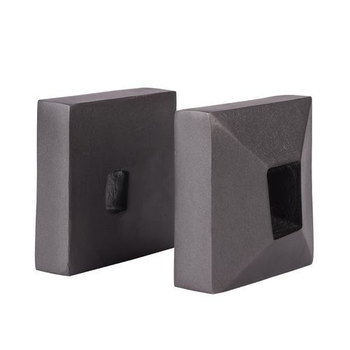 Geo Antique Lead Aluminium Set of 2 Bookends