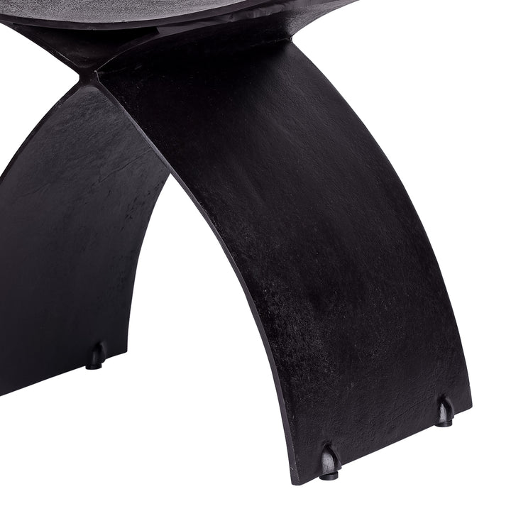 Noir Crescent Iron Stool