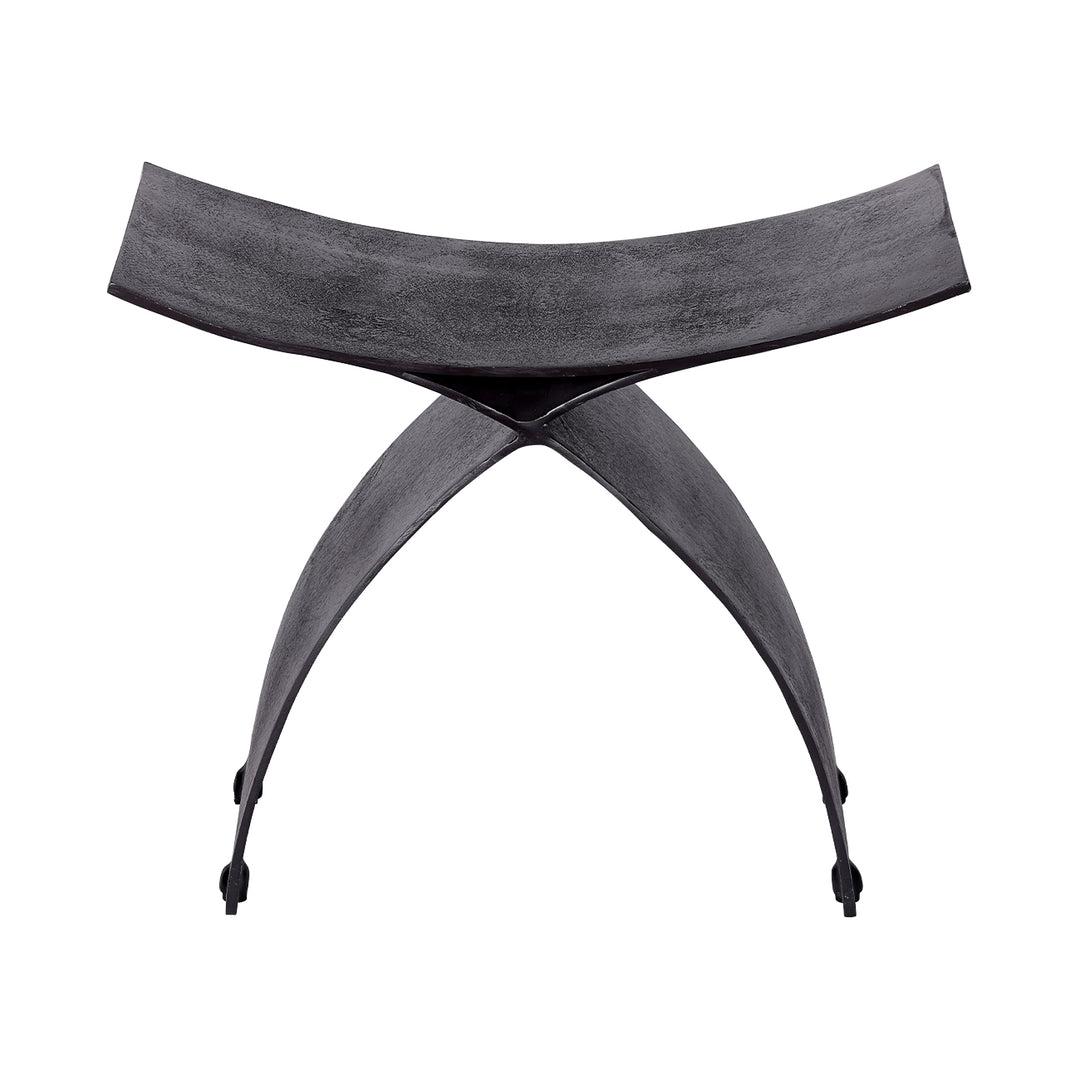 Noir Crescent Iron Stool