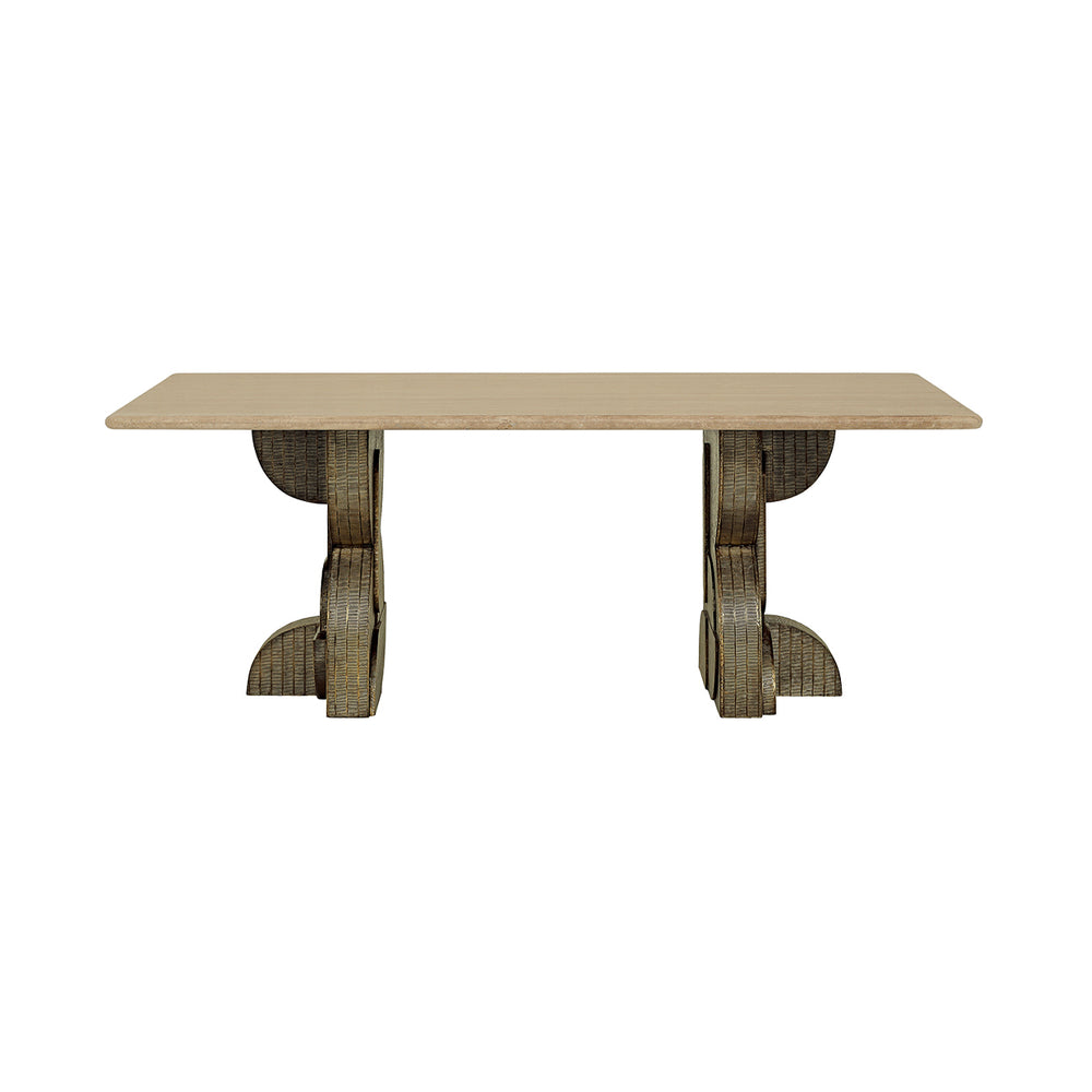 Kelsie Travertine Dining Table