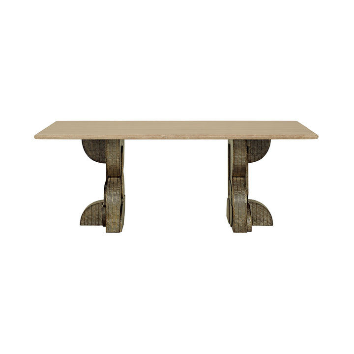 Kelsie Travertine Dining Table