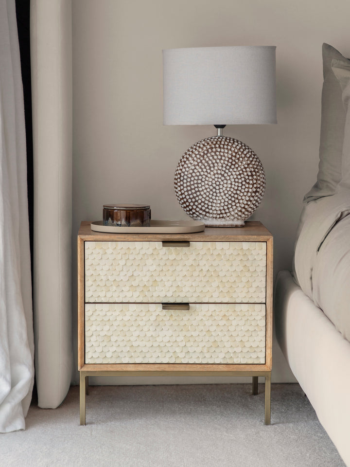Nerida Bone Inlay Bedside Table