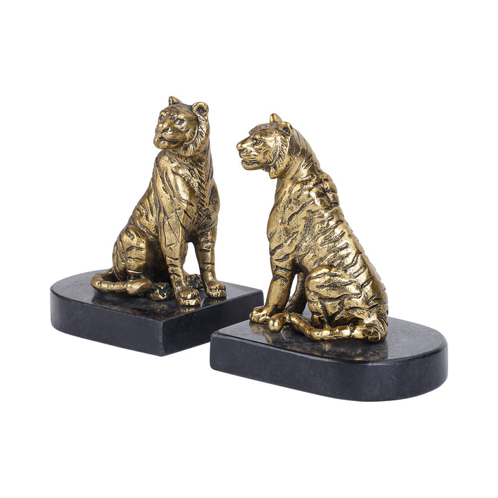 Kavari Tiger Granite Bookends Set of 2