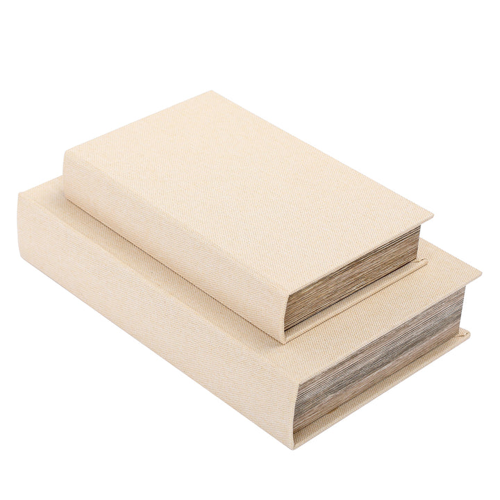 Cream Set of 2 Book Boxes